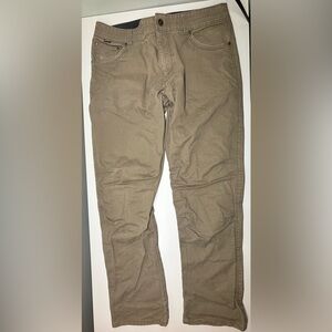 KUHL Rydr Pants Mens 36x34 Tan Patina Hiking Trail Outdoor Logo Workwear